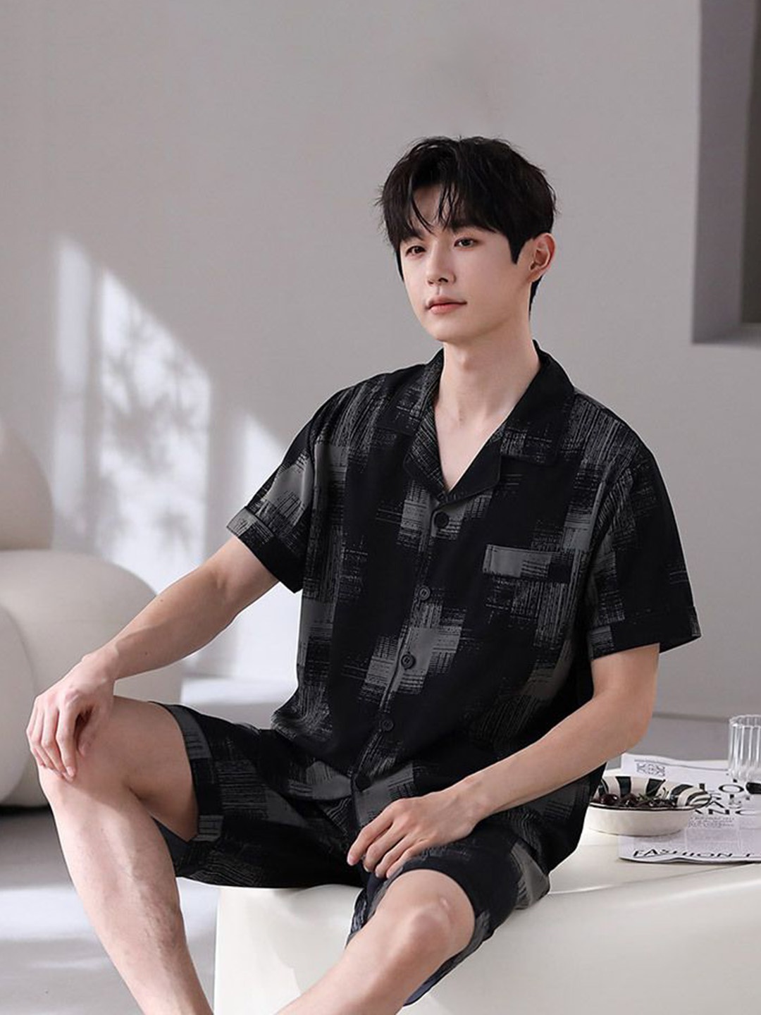 

StyleCast Black Printed Shirt With Shorts