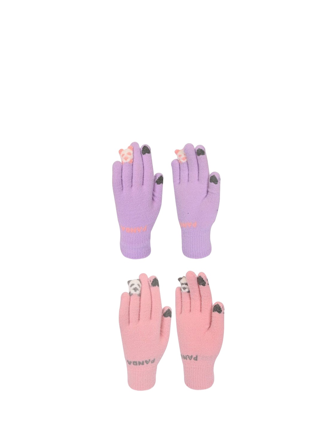 

LOOM LEGACY Women Pack of 2 Pairs Winter Woollen Touchscreen Gloves, Peach