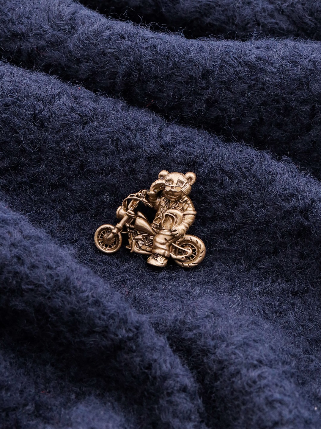

RAMO Biker Bear Brooch, Gold