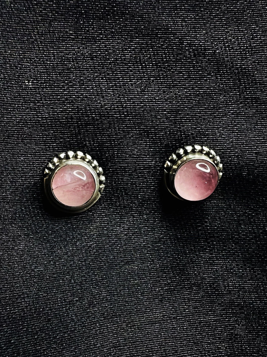 

Arte Jewels Sterling Silver Garnet Studded Contemporary Studs, Pink