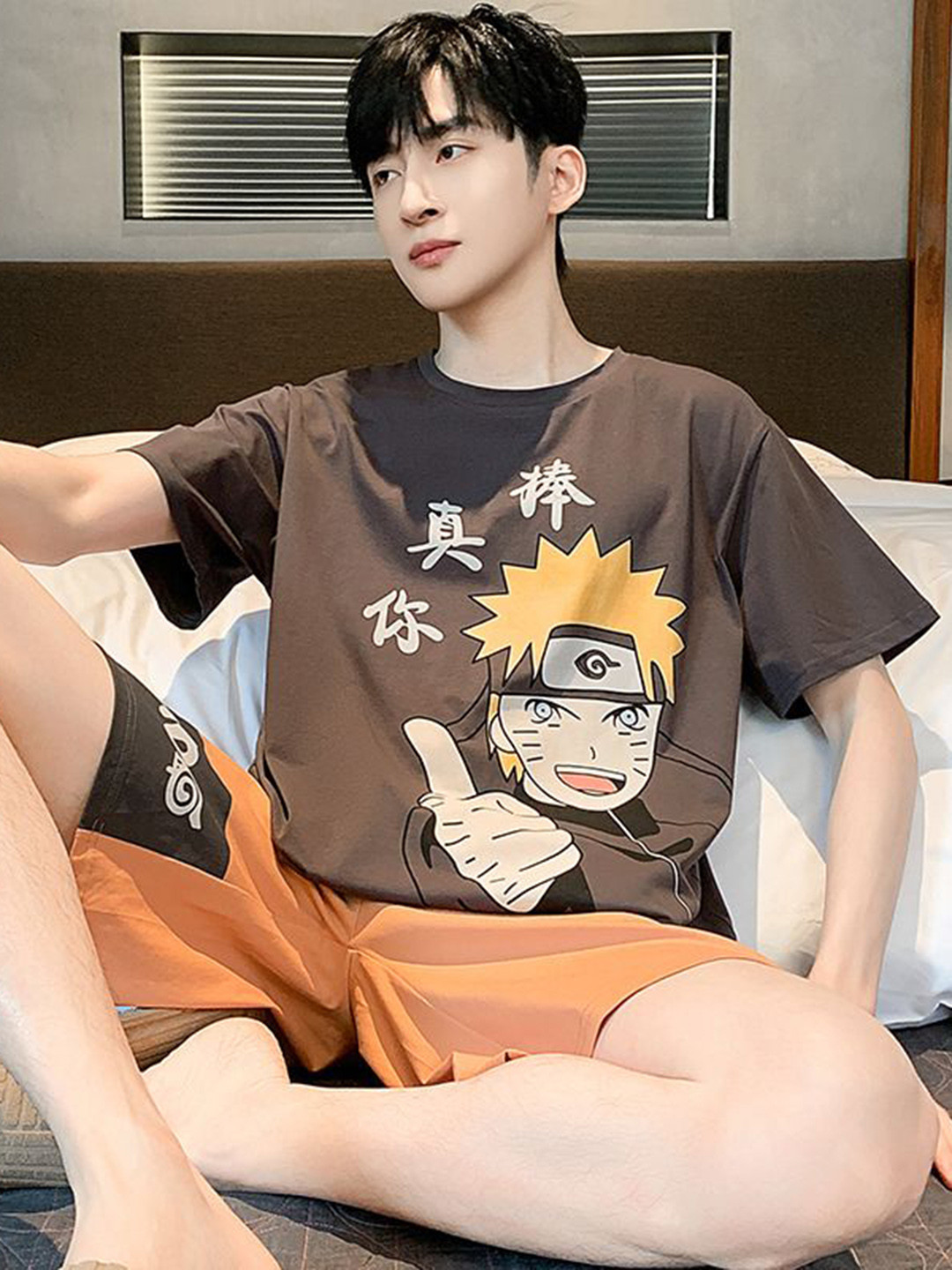 

StyleCast Printed T-shirt With Shorts, Brown