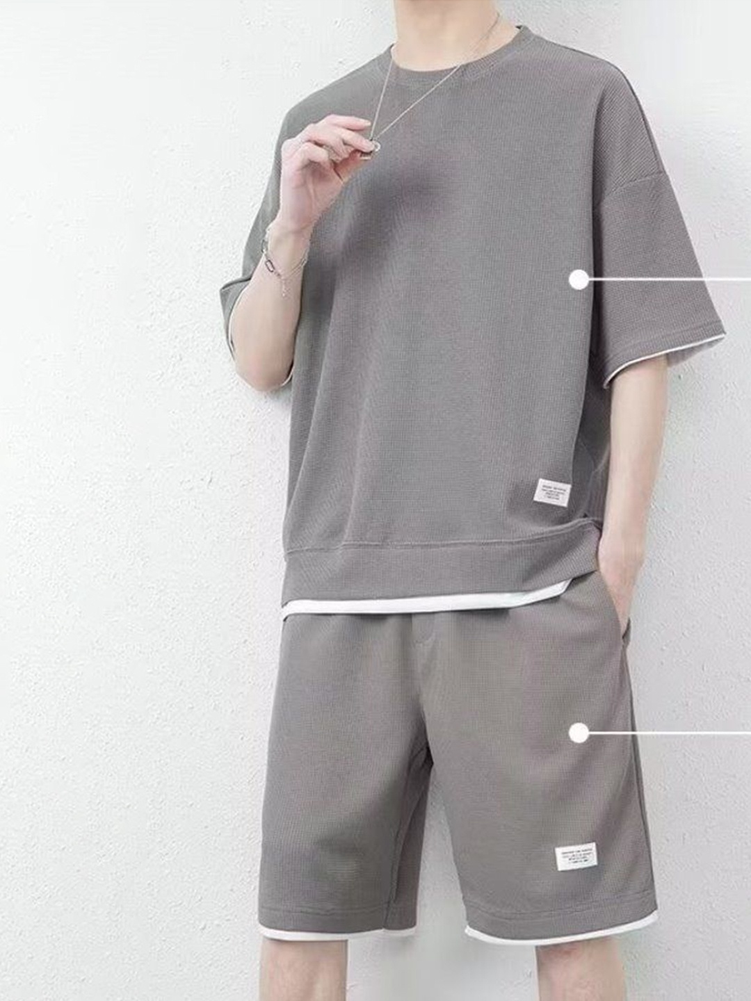 

StyleCast Round Neck T-Shirt With Shorts Co-Ords, Grey