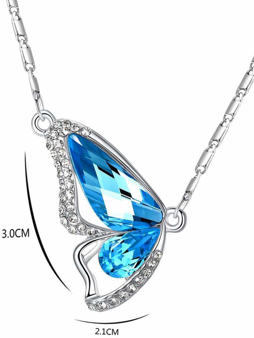 

MYKI Silver-Plated CZ Studded Stainless Steel Contemporary Pendant With Chain