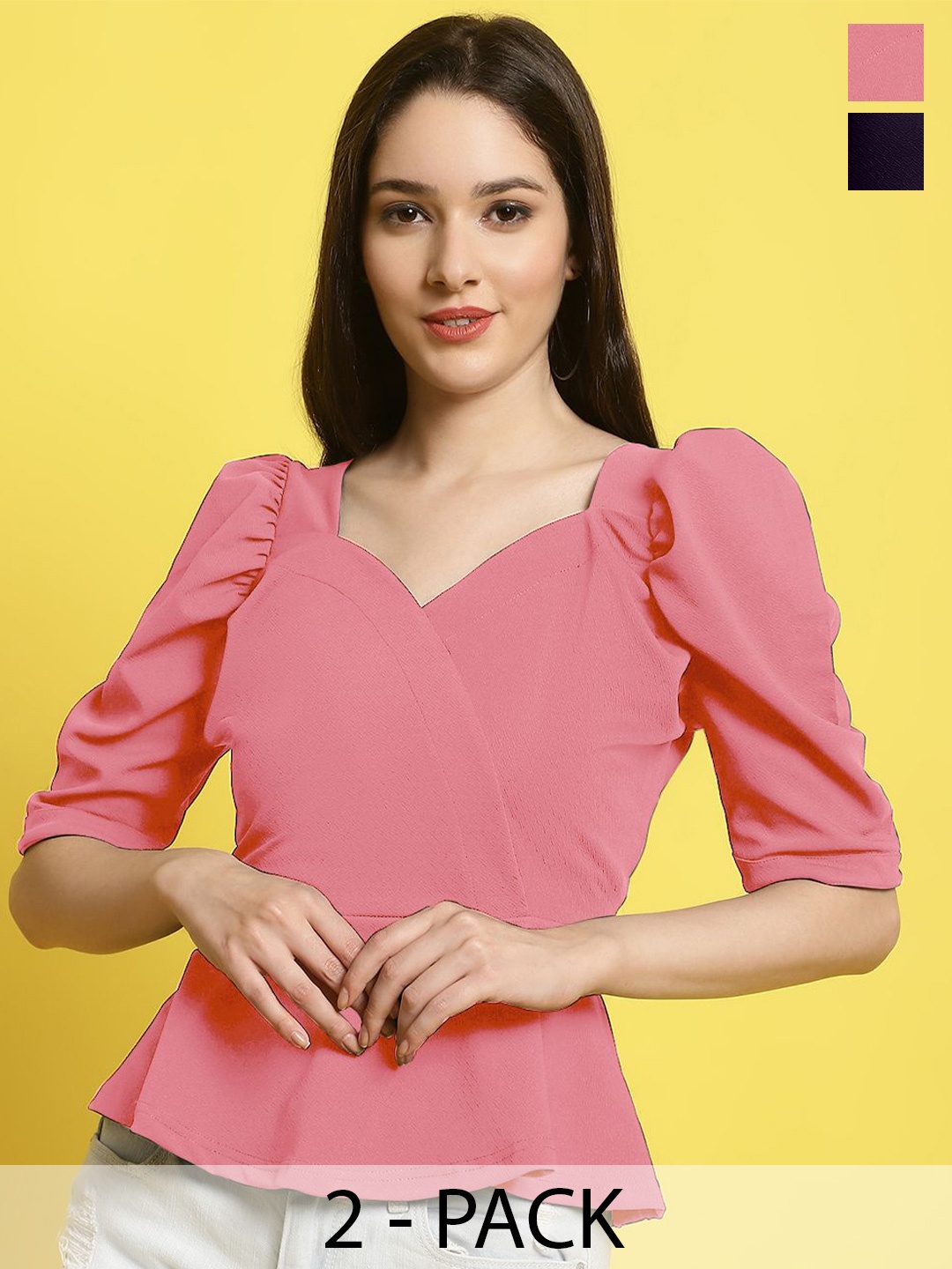

Metronaut Women Pack of 2 Valentino Top, Pink