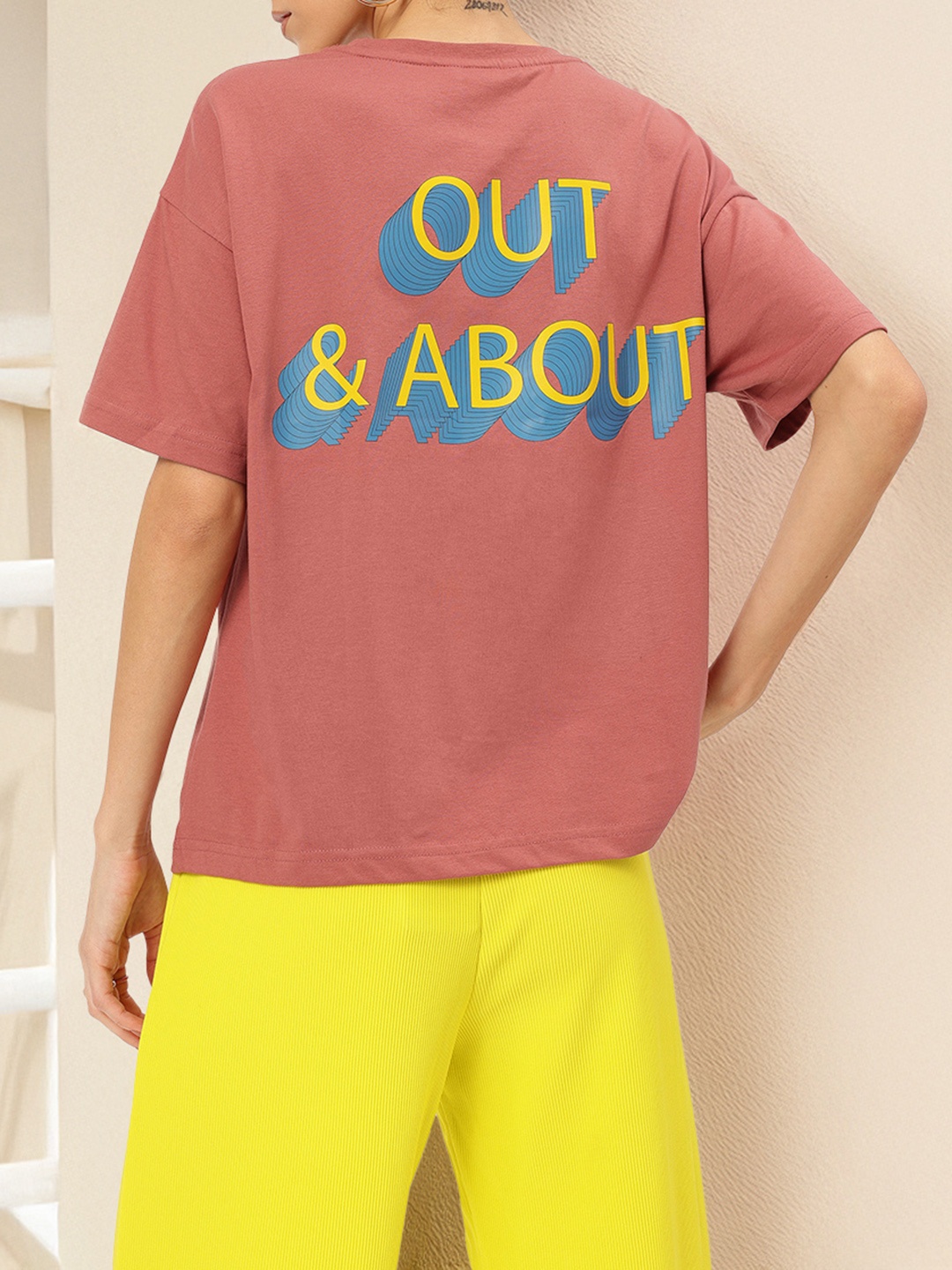 

DressBerry Quirk & Chuckle Slang Printed Relaxed Tee, Rust