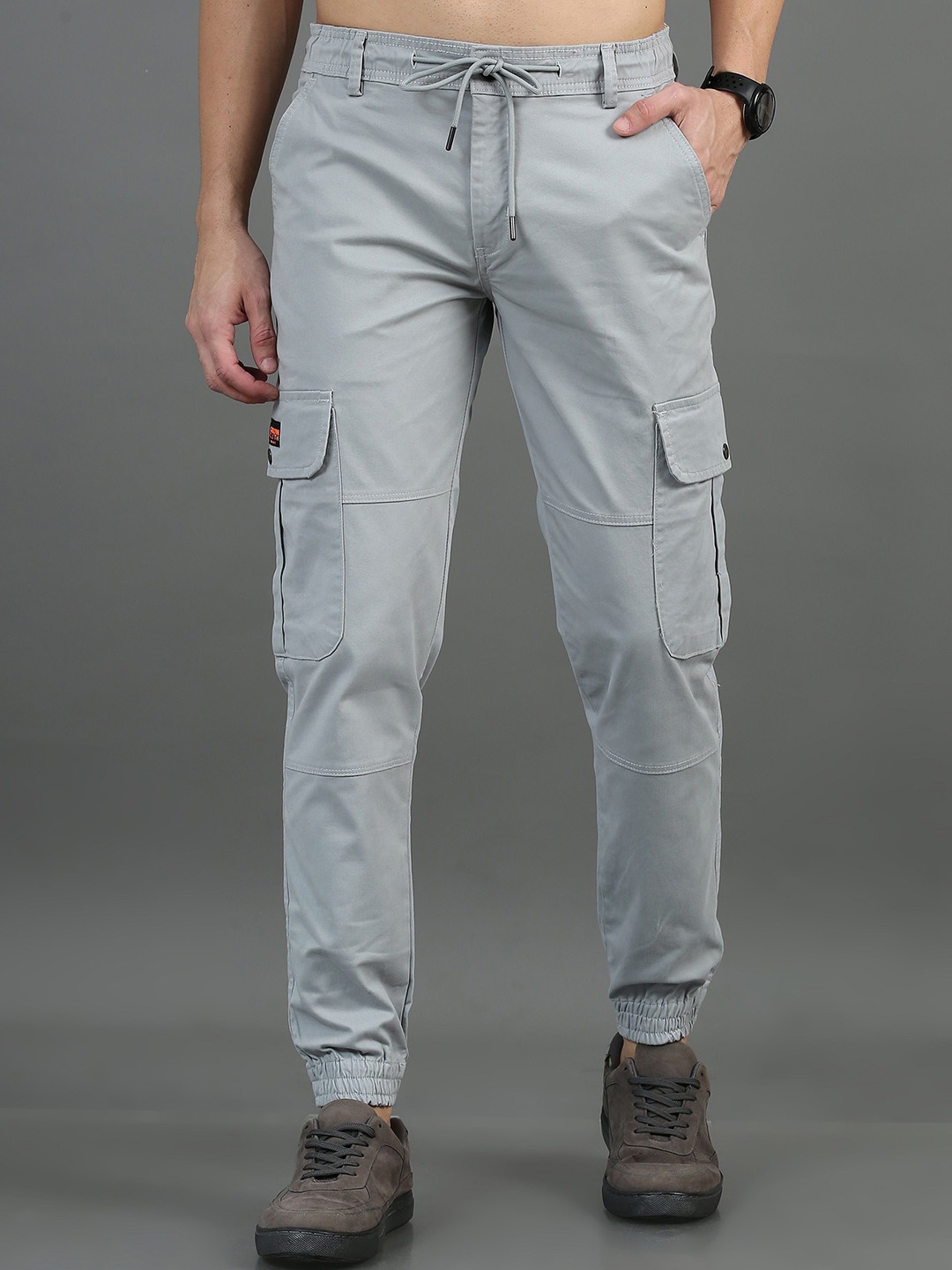 

CARBONN CLOTH Men Regular Fit Cargos Cotton Trousers, Grey