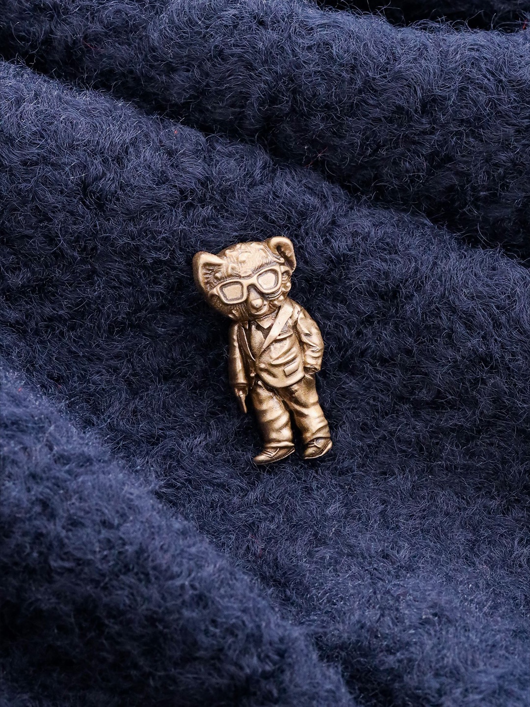 

RAMO Tuxedo Bear Charm Brooch, Gold