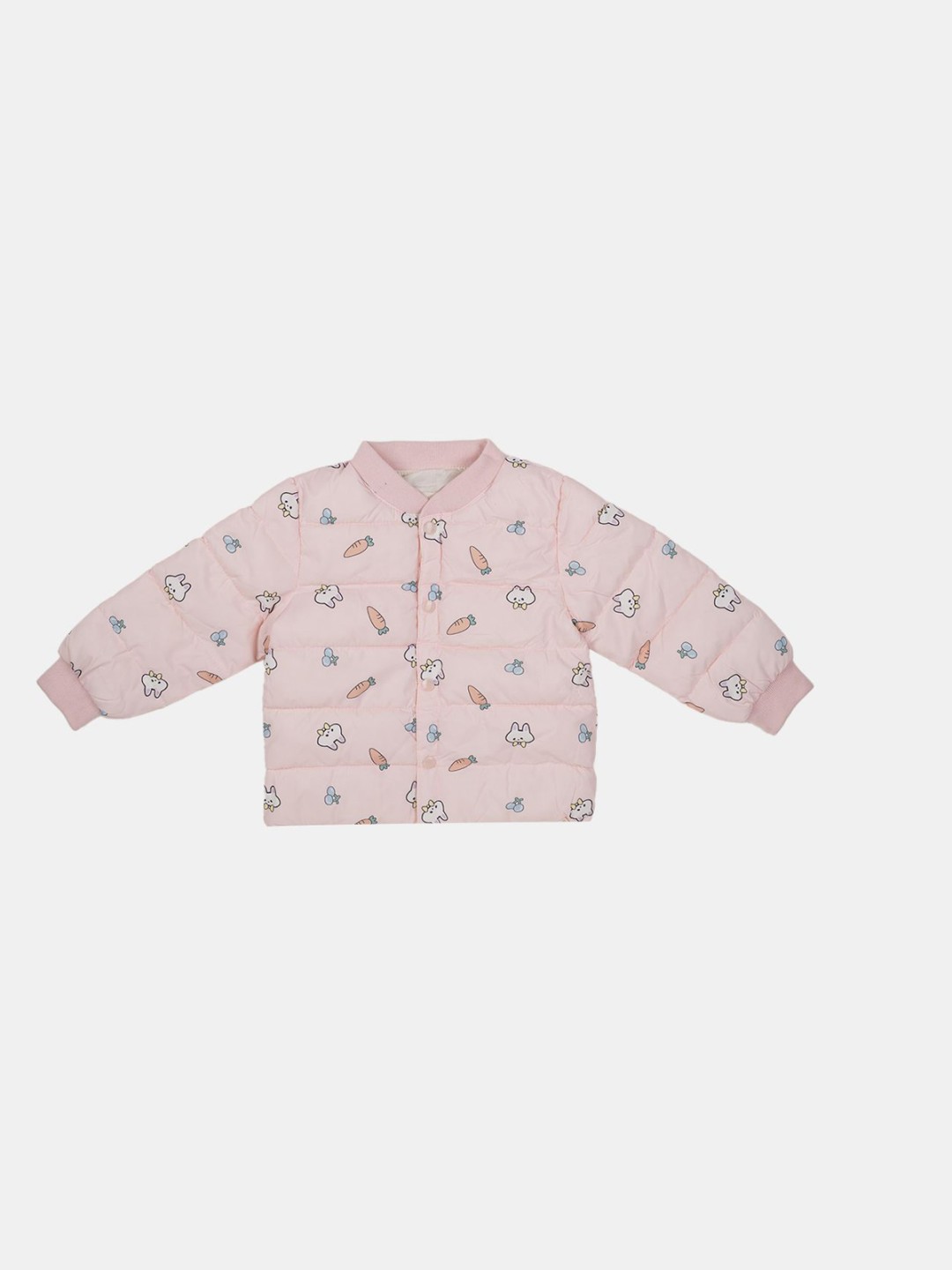 

CHUNMUN Girls Stand Collar Conversational Printed Casual Bomber Jacket, Pink