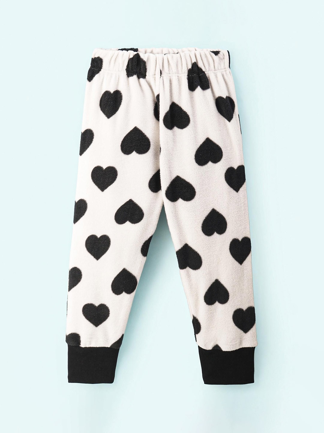 

CrayonFlakes Girls Mid-Rise Printed Lounge Joggers, Off white