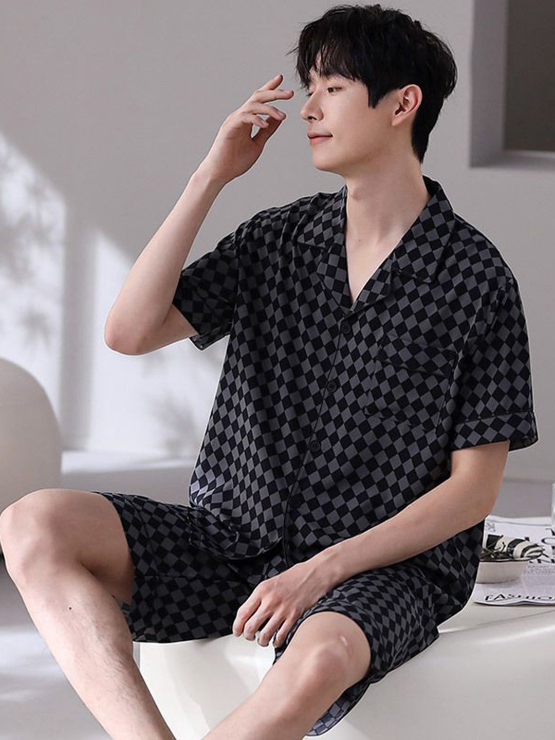

StyleCast Printed Shirt & Shorts Night Suits, Black