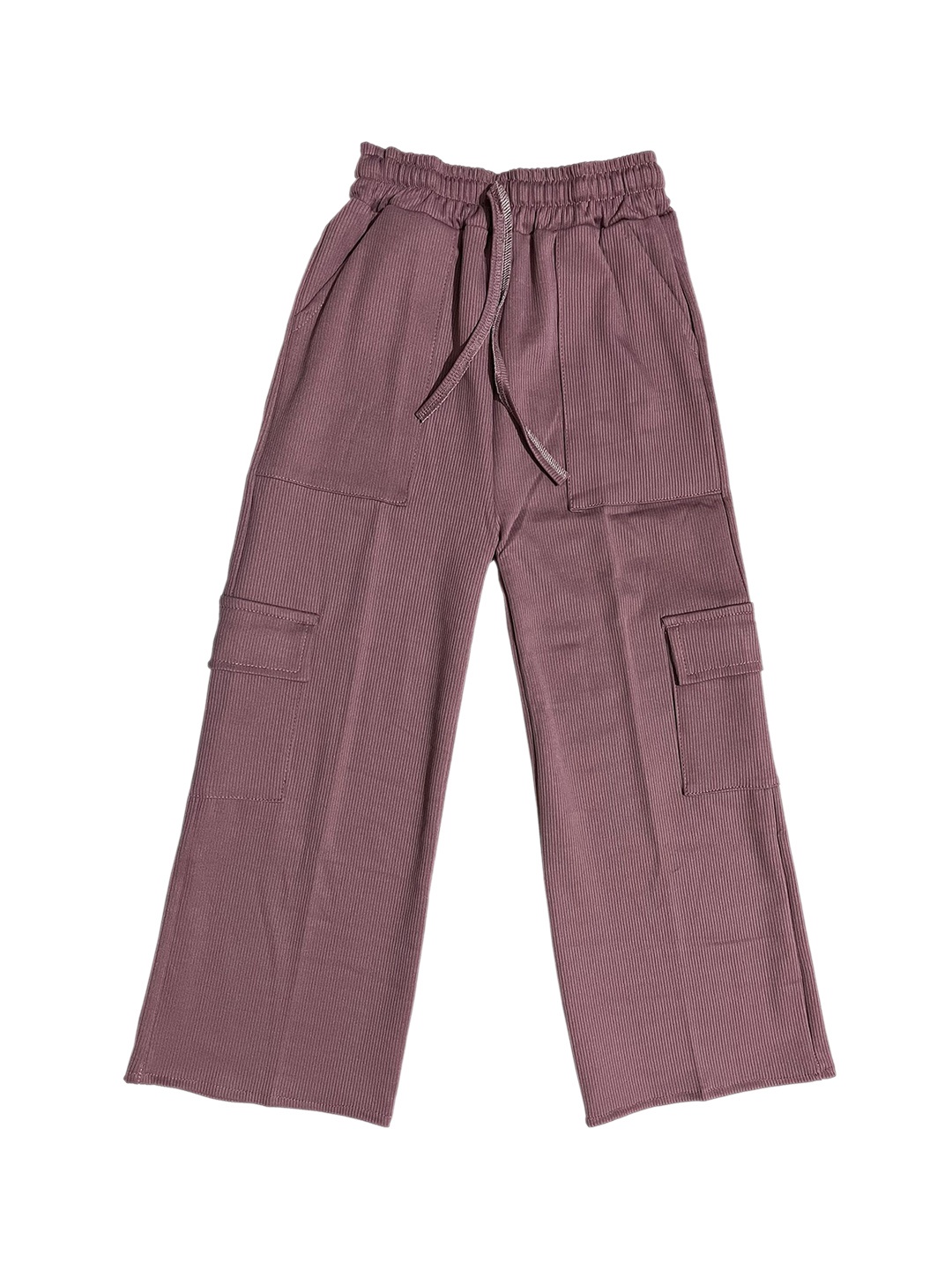 

BAESD Girls Mid-rise Reguler Fit Solid Cargo Trousers, Purple