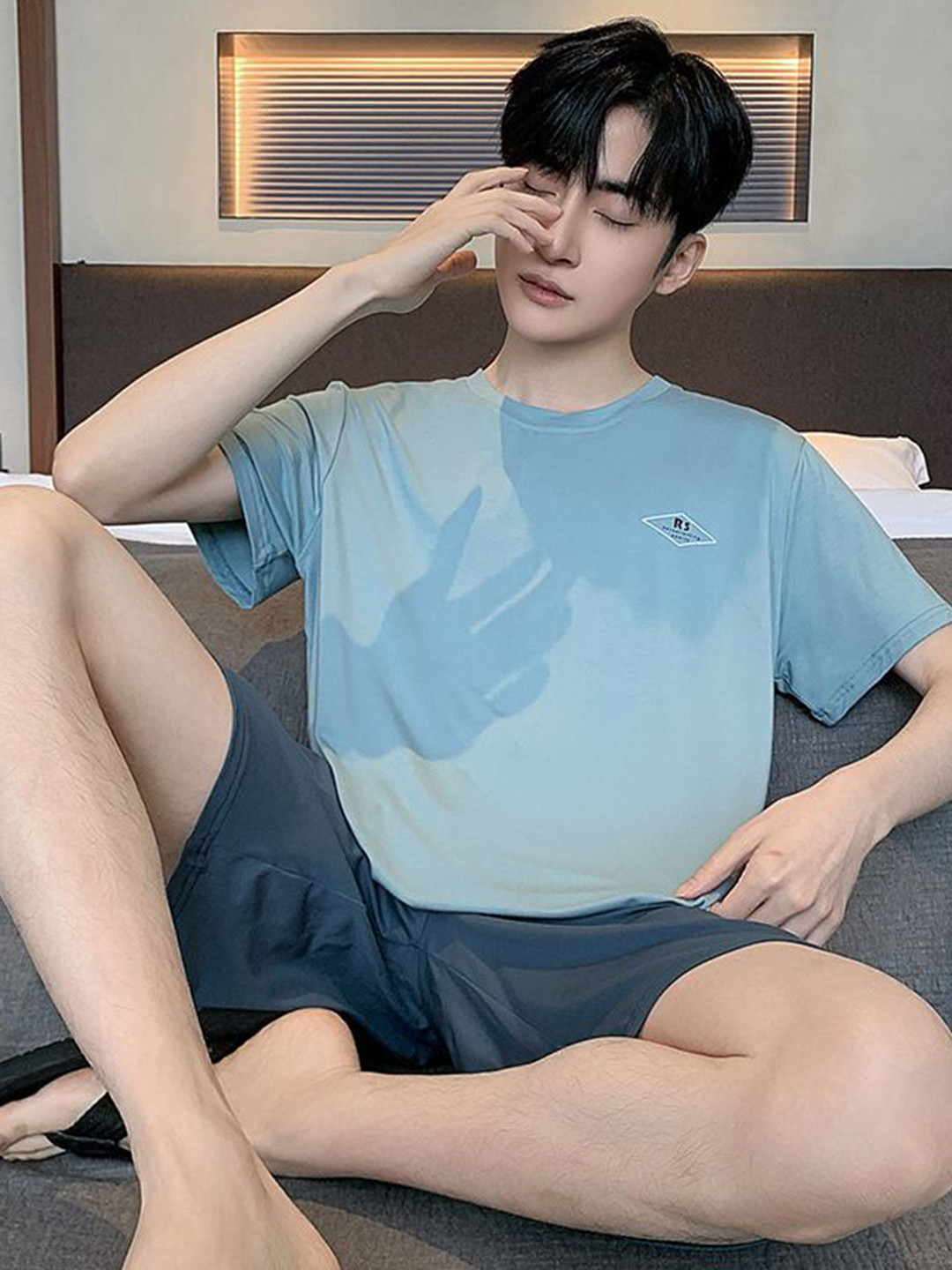 

StyleCast Printed Tshirt With Shorts Night Suits, Blue