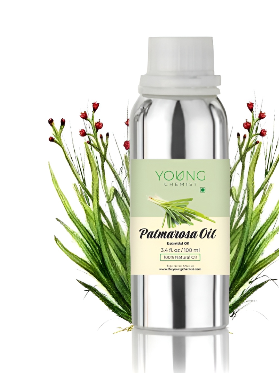 

YOUNG CHEMIST Palmarosa Essential Oil For Hair & Skin - 100 ml, Green