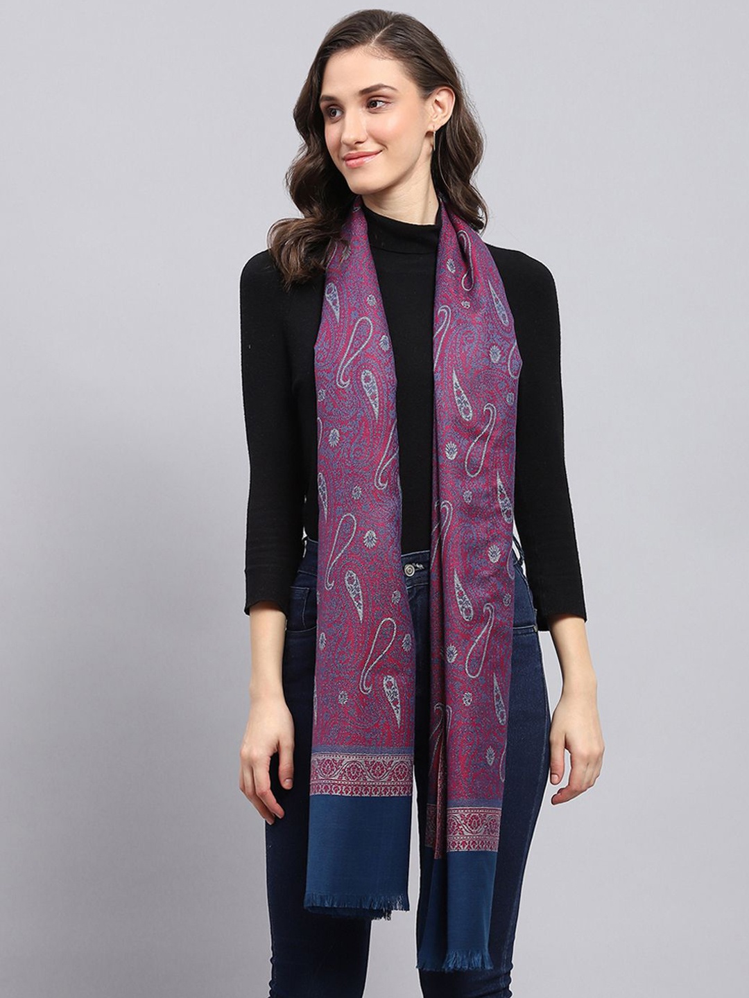 

Monte Carlo Women Woven Design Stole, Purple