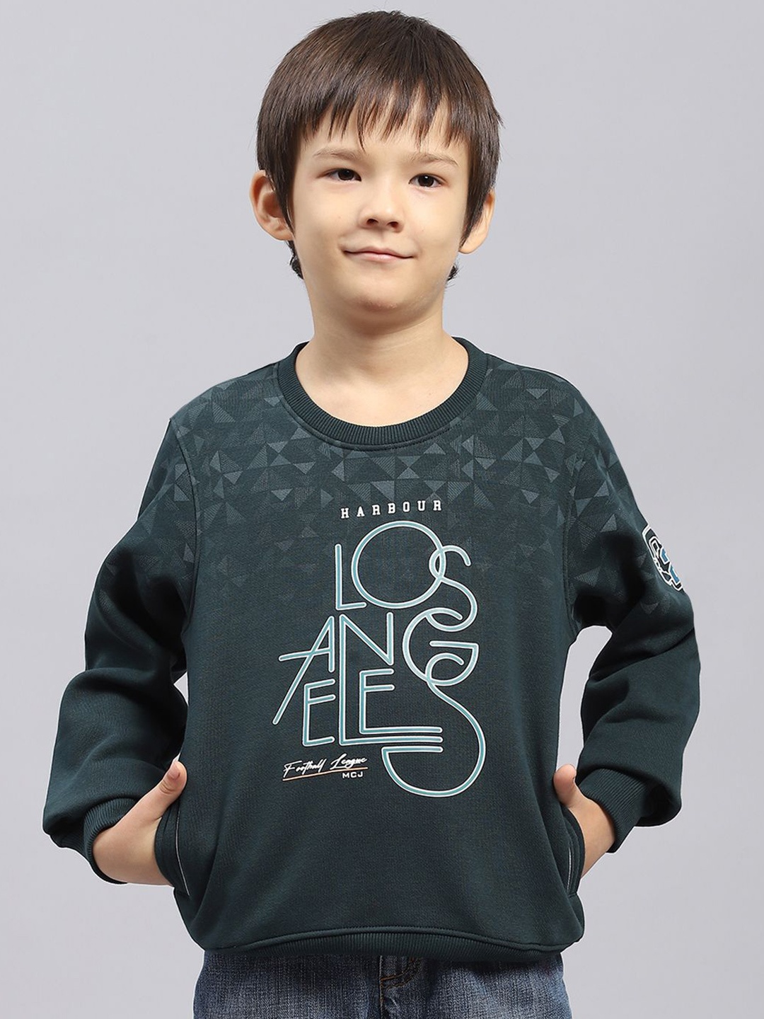 

Monte Carlo Boys Round Neck Cotton Sweatshirt, Green