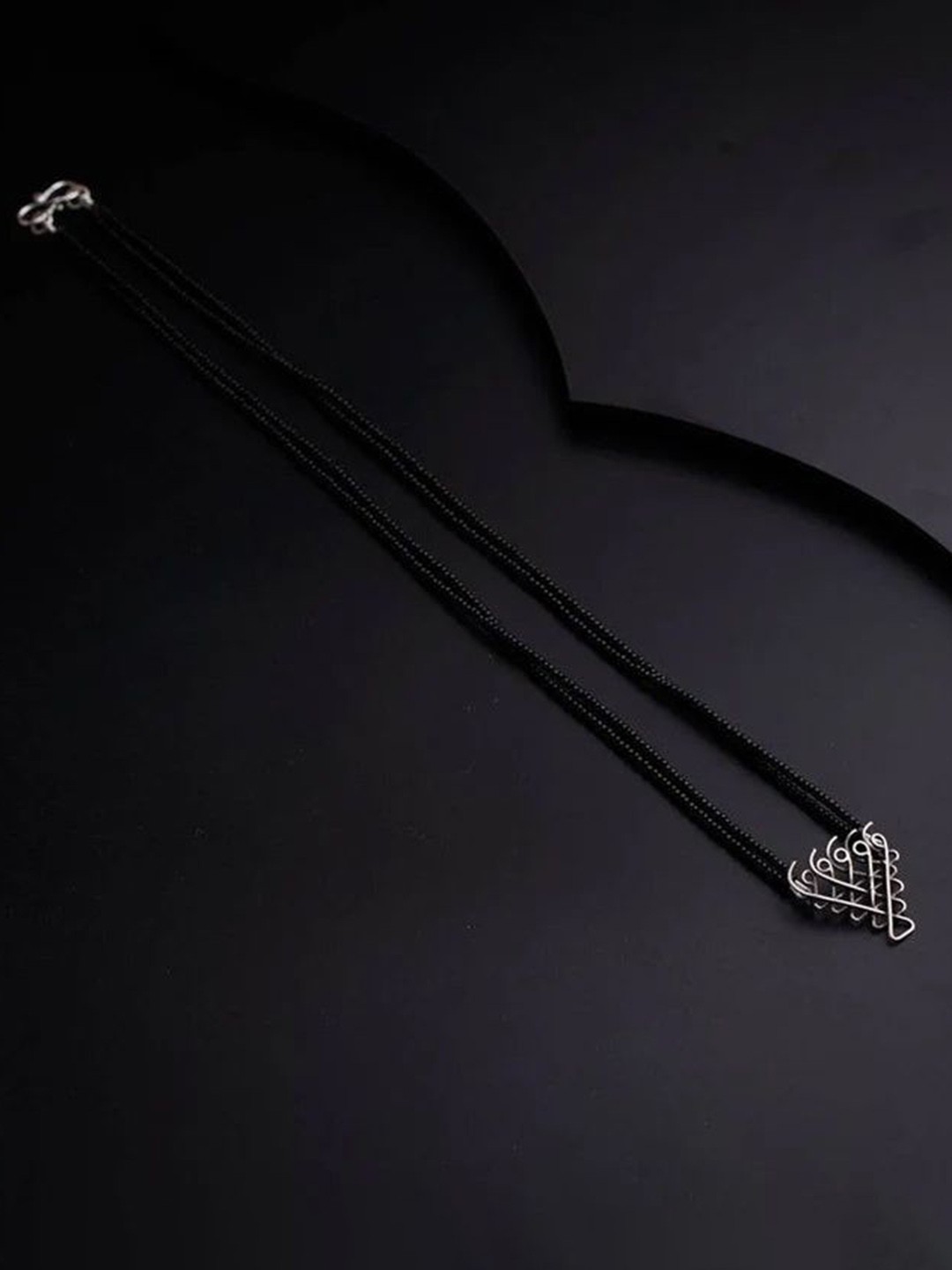 

House of Aadyaa Beaded Silver Mangalsutra