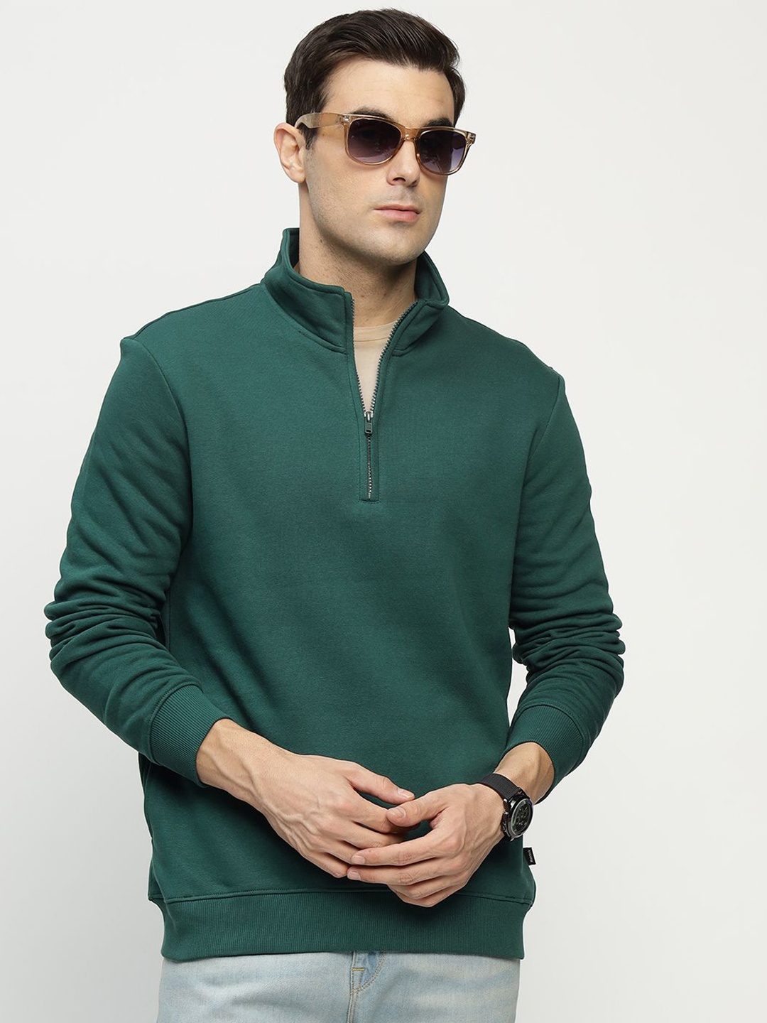 

Hancock Mock Collar Anti Odour Fleece Pullover Sweatshirt, Green