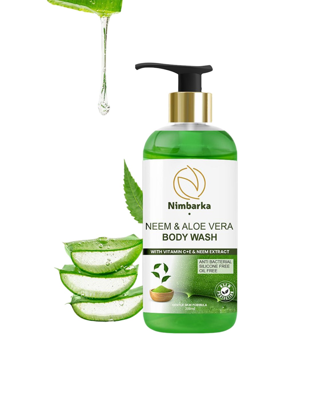 

Nimbarka Neem & Aloe Vera Body Wash with Vitamin C & E - 300 ml, Green