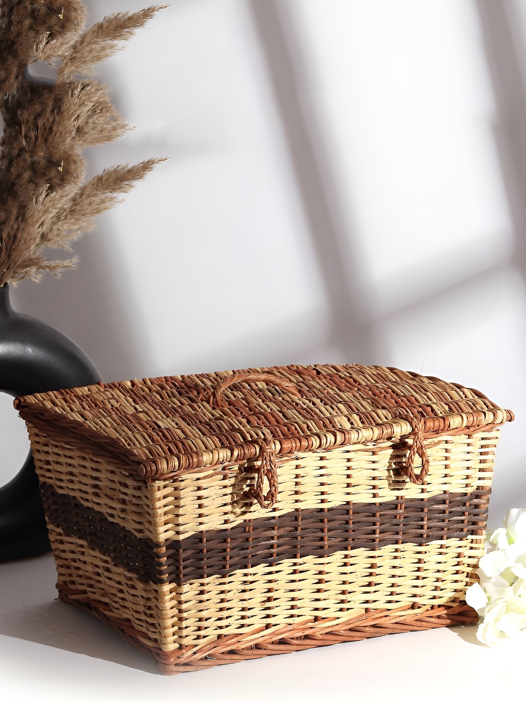 

HABERE INDIA Beige Reusable Multi-Utility Bamboo Organiser