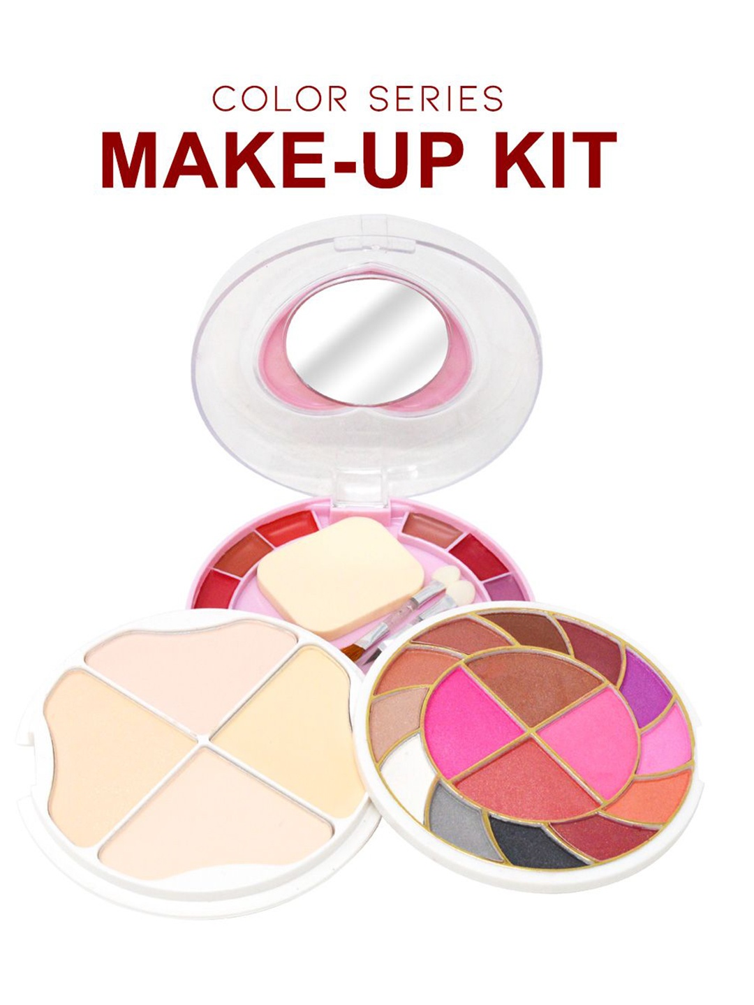 

A.D.S 12 Eyeshadow, 4 Blusher, 4 Powder Cake & 6 Lip Colour Palette -60 gm, Multi