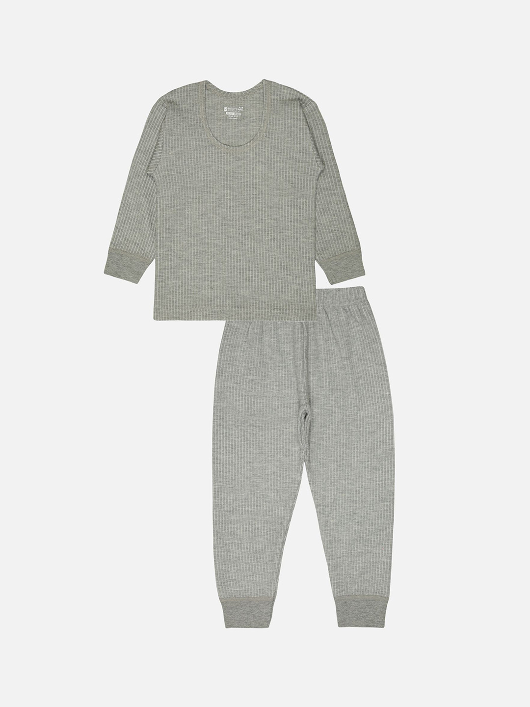 

BODYCARE INSIDER Kids - Unisex Round Neck Long Sleeves Thermal Set, Grey melange