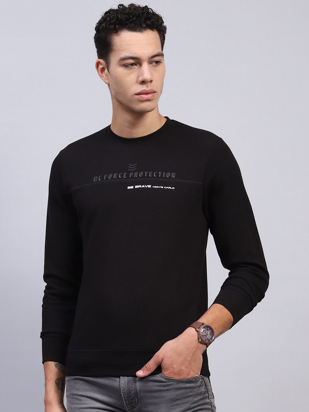 

Monte Carlo Men Typography Printed T-shirt, Black