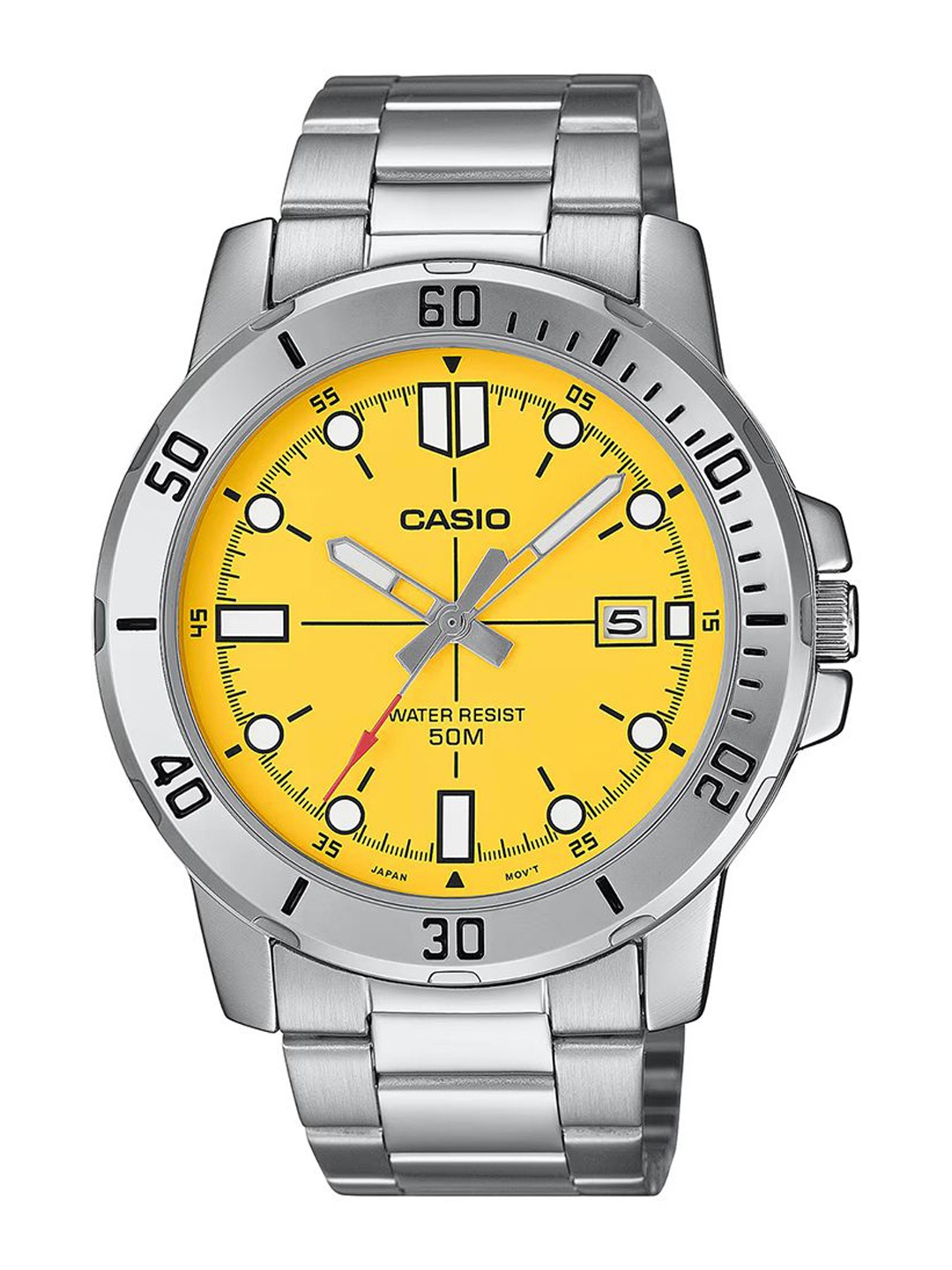 

CASIO Men Dial & Stainless Steel Cuff Straps Analogue Watch A2340, Silver