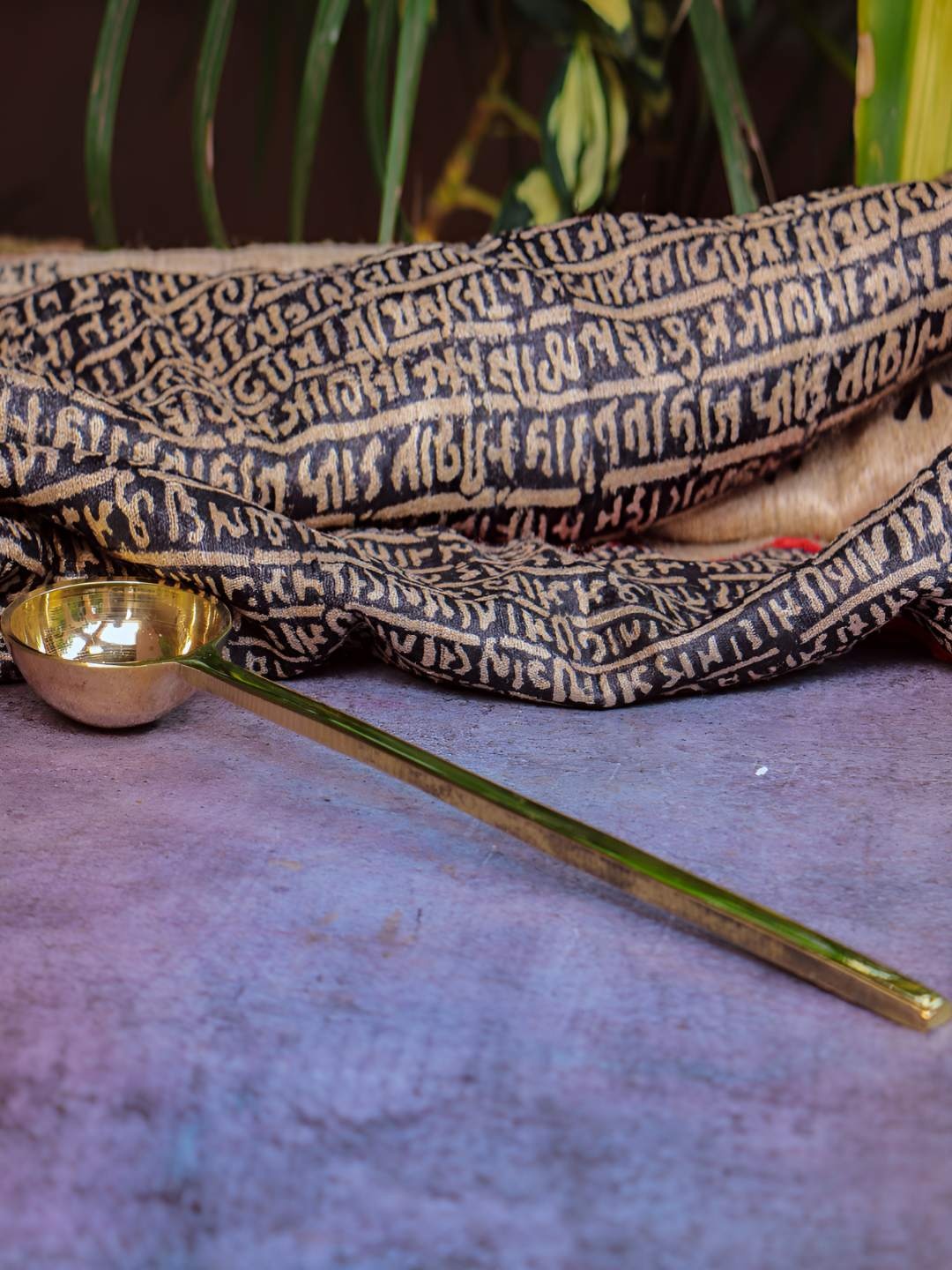 

Ambi Home Gold-Toned Pure Brass Single Laddle Gloss Finish Small Spoon