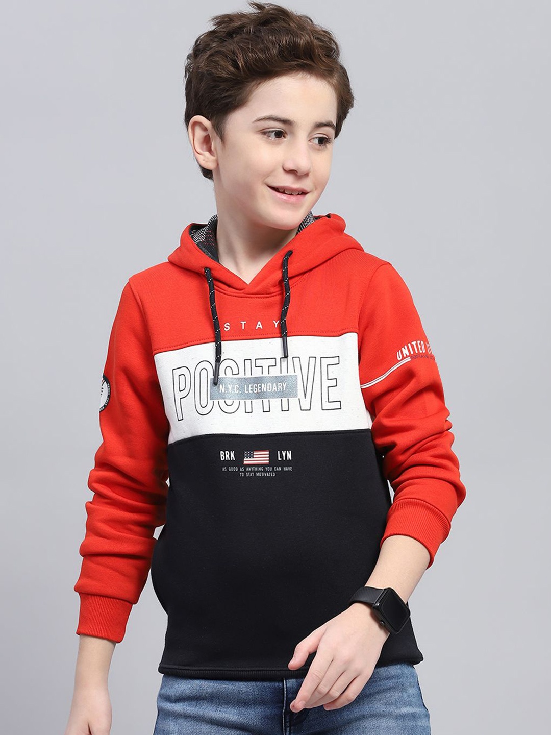 

Monte Carlo Boys Printed Hooded Pullover Sweatshirt, Black