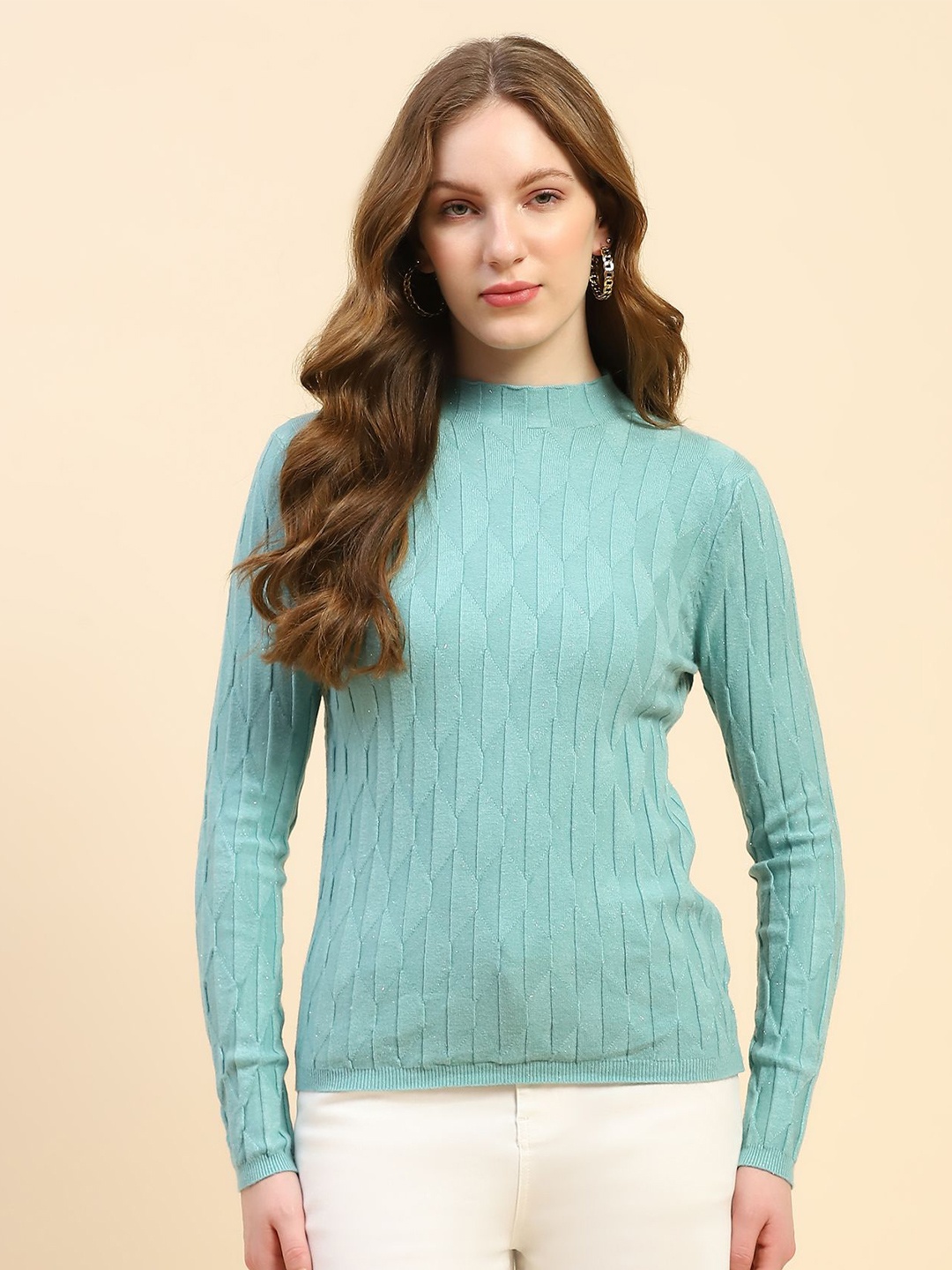 

Global Republic Women Self Design Top, Green