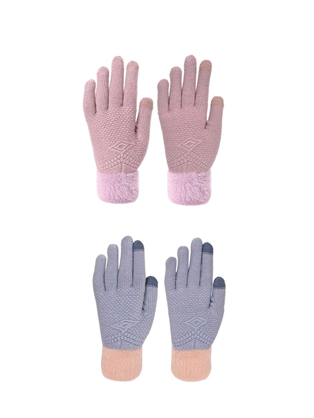 

LOOM LEGACY Women Pack of 2 Acrylic Touchscreen Gloves, Blue