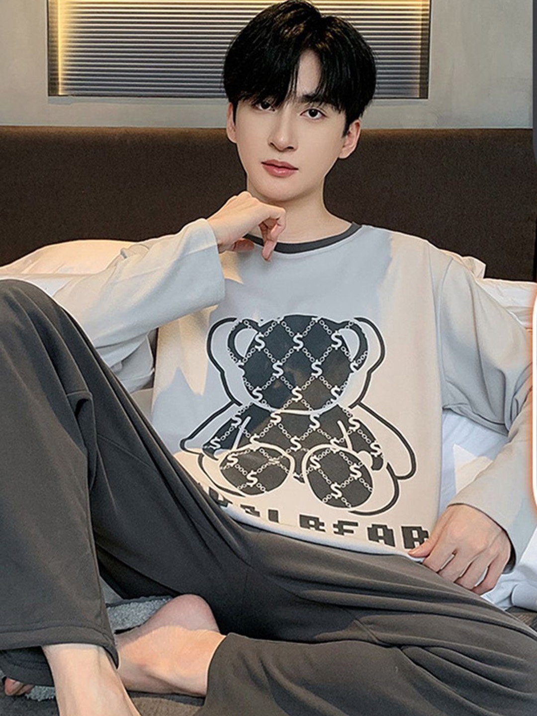 

StyleCast Printed T-shirt With Pyjama, Grey