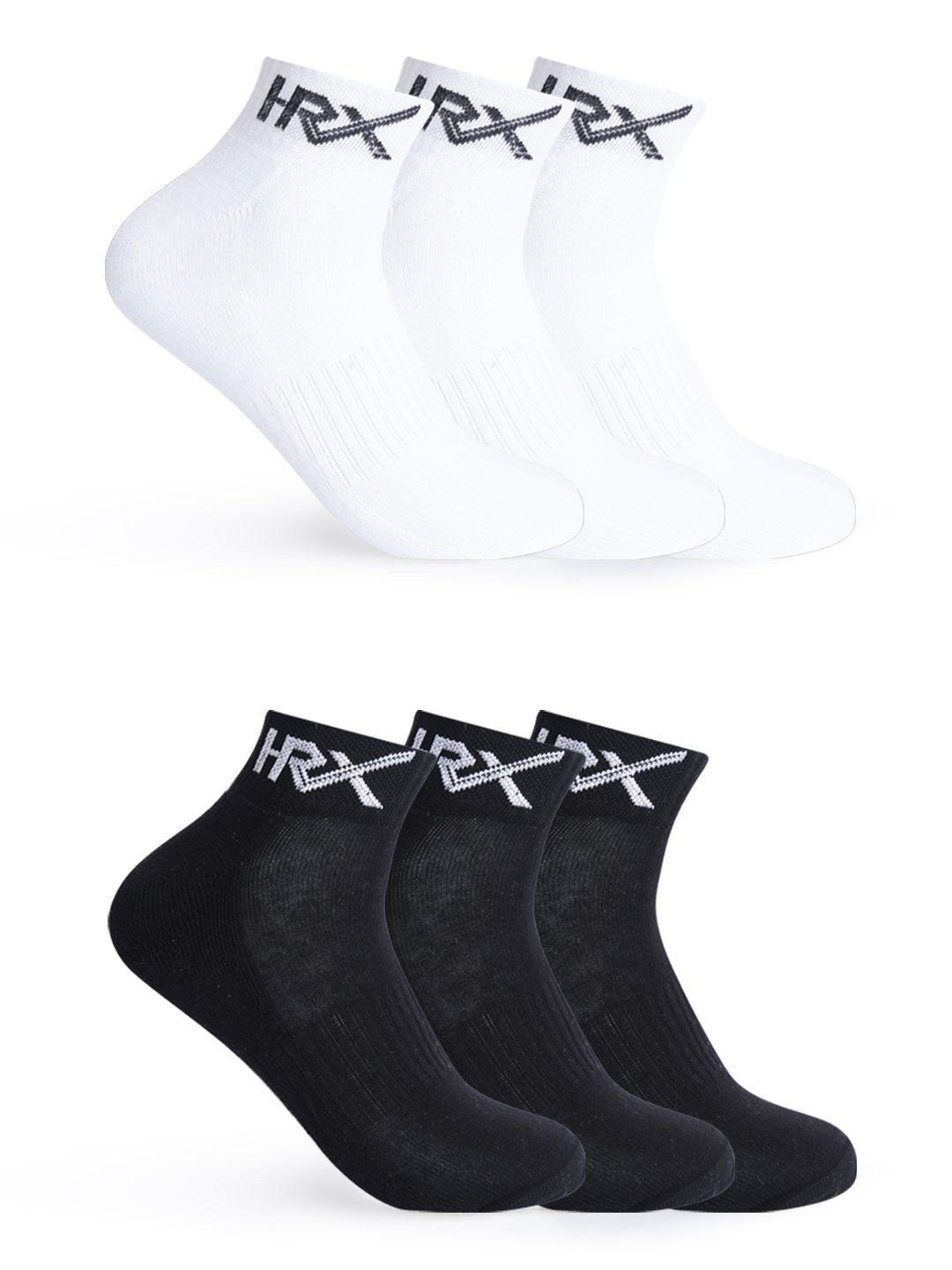 

HRX by Hrithik Roshan Men Pack Of 6 Cotton Ankle-Length Socks, Black