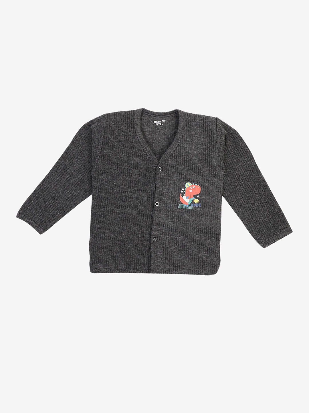 

BODYCARE INSIDER Kids Unisex Pack Of 2 V-Neck Thermal Tops, Charcoal