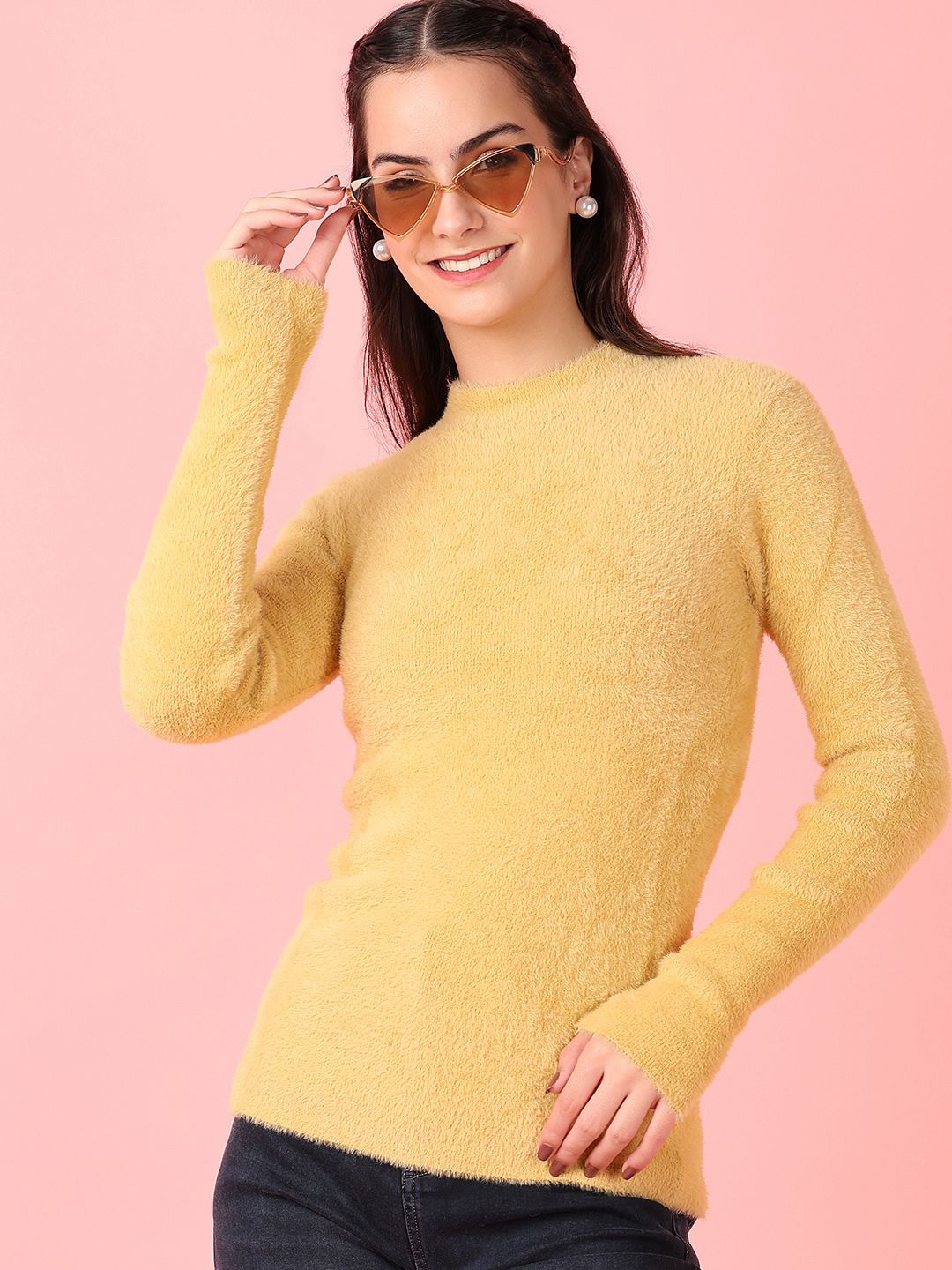 

V-Mart Women Cotton Pullover Sweaters, Mustard