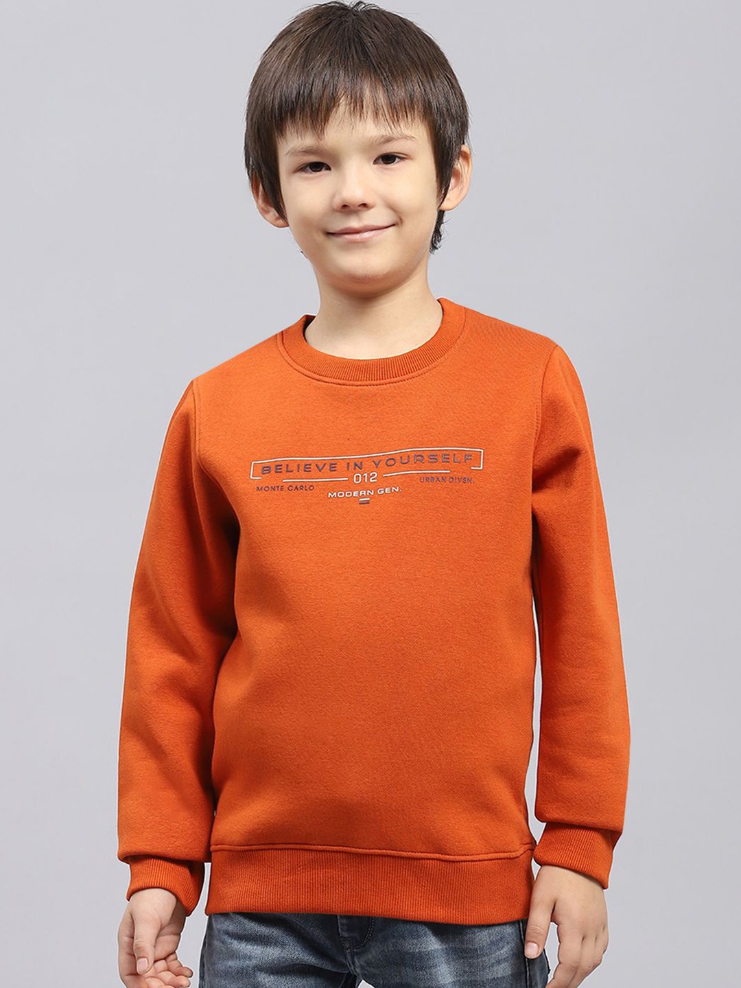 

Monte Carlo Boys Typography Printed Sweatshirt, Rust
