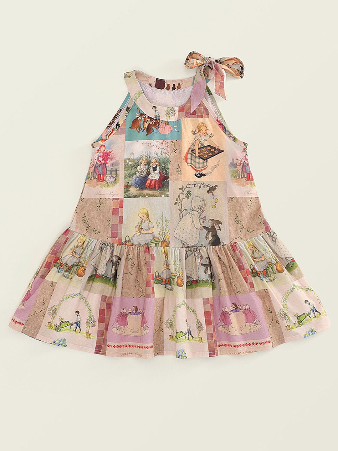 

LULU & SKY Girl Print A-Line Dress, Pink