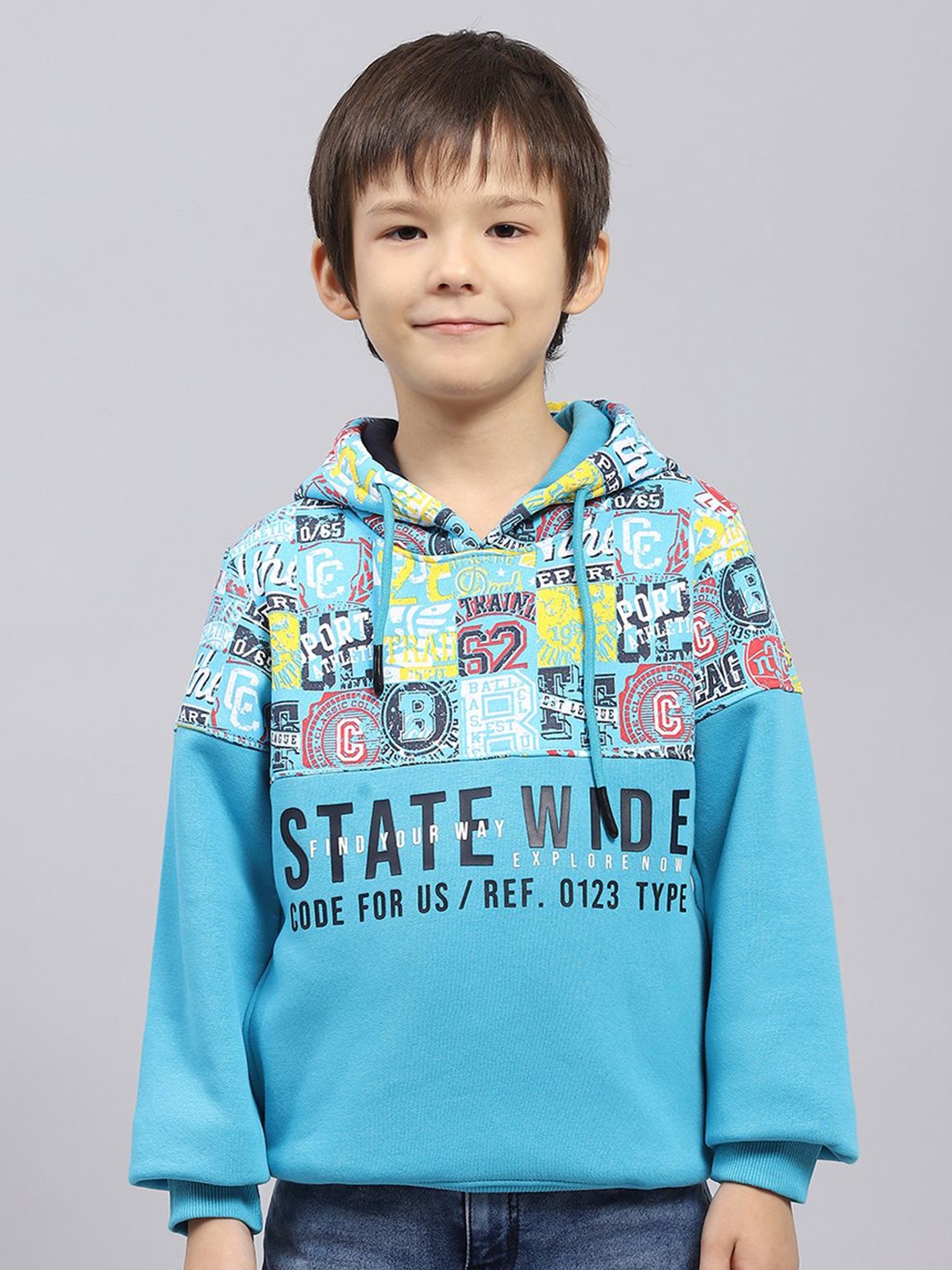

Monte Carlo Boys Printed Hooded Sweatshirt, Turquoise blue