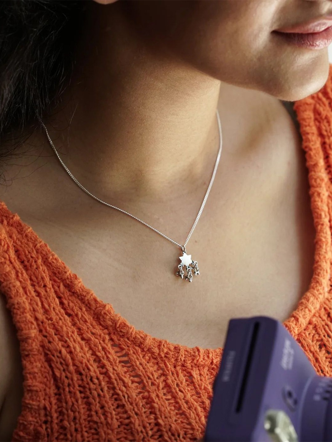 

House of Aadyaa Sterling Silver Pendant With Chain