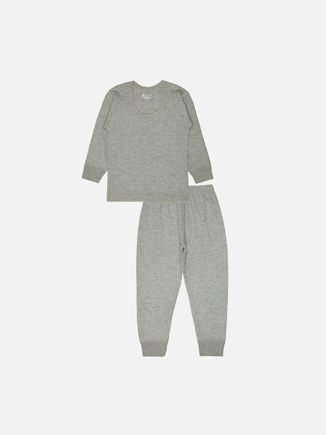 

BODYCARE INSIDER Kids Striped Cotton Thermal Set, Grey melange