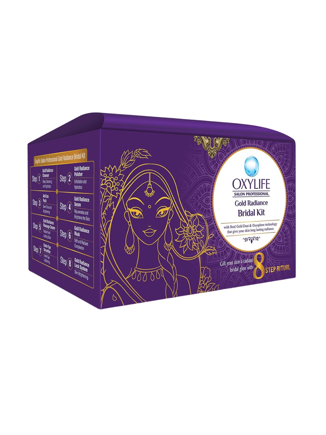 

OXYLIFE Gold Radiance Eight Steps Bridal Facial Kit - 336 g, Purple