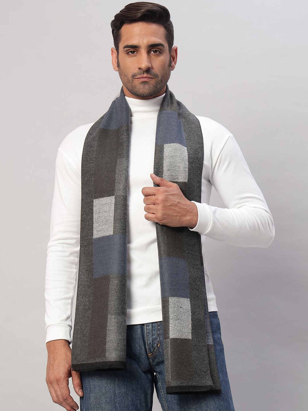 

HANDICRAFT PALACE Men Checked Mufflers, Grey