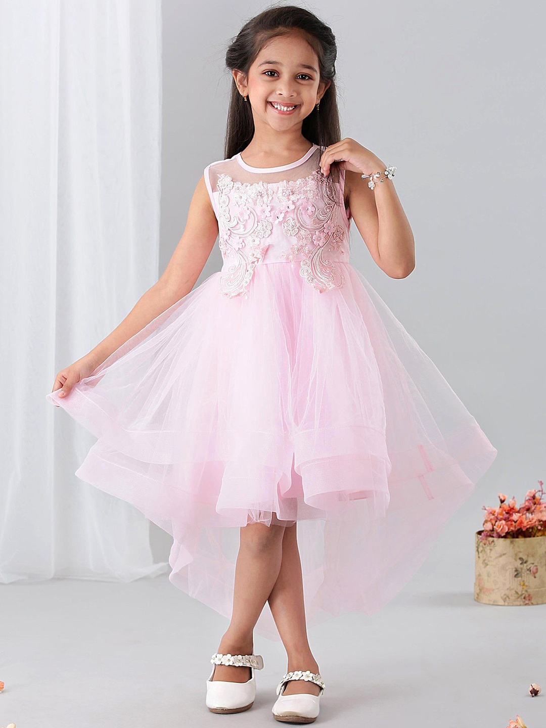 

Mark & Mia Girls Embellished Fit & Flare Maxi Dress, Pink