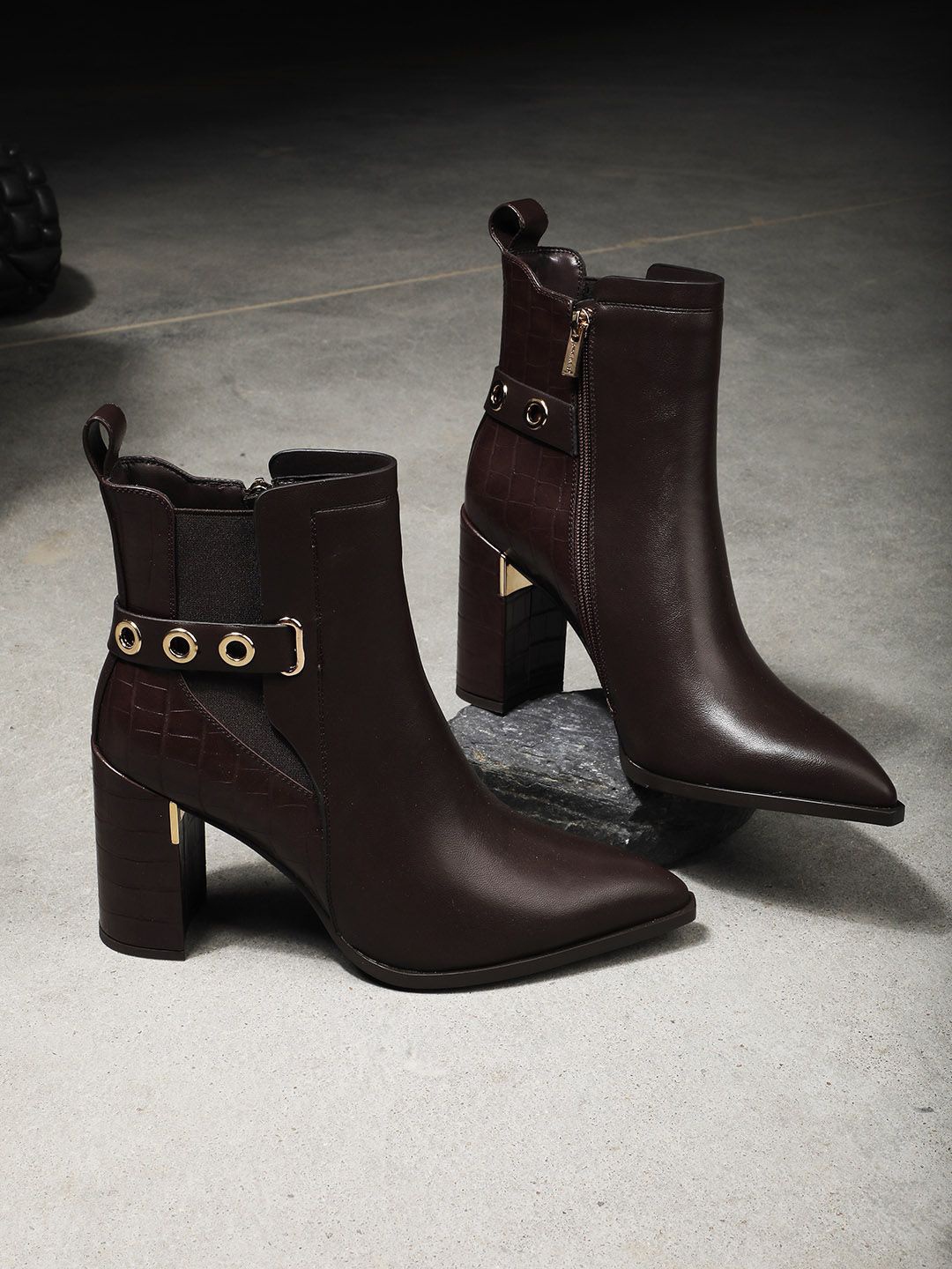 

Nine West Women Block-Heeled Winters Boots, Brown