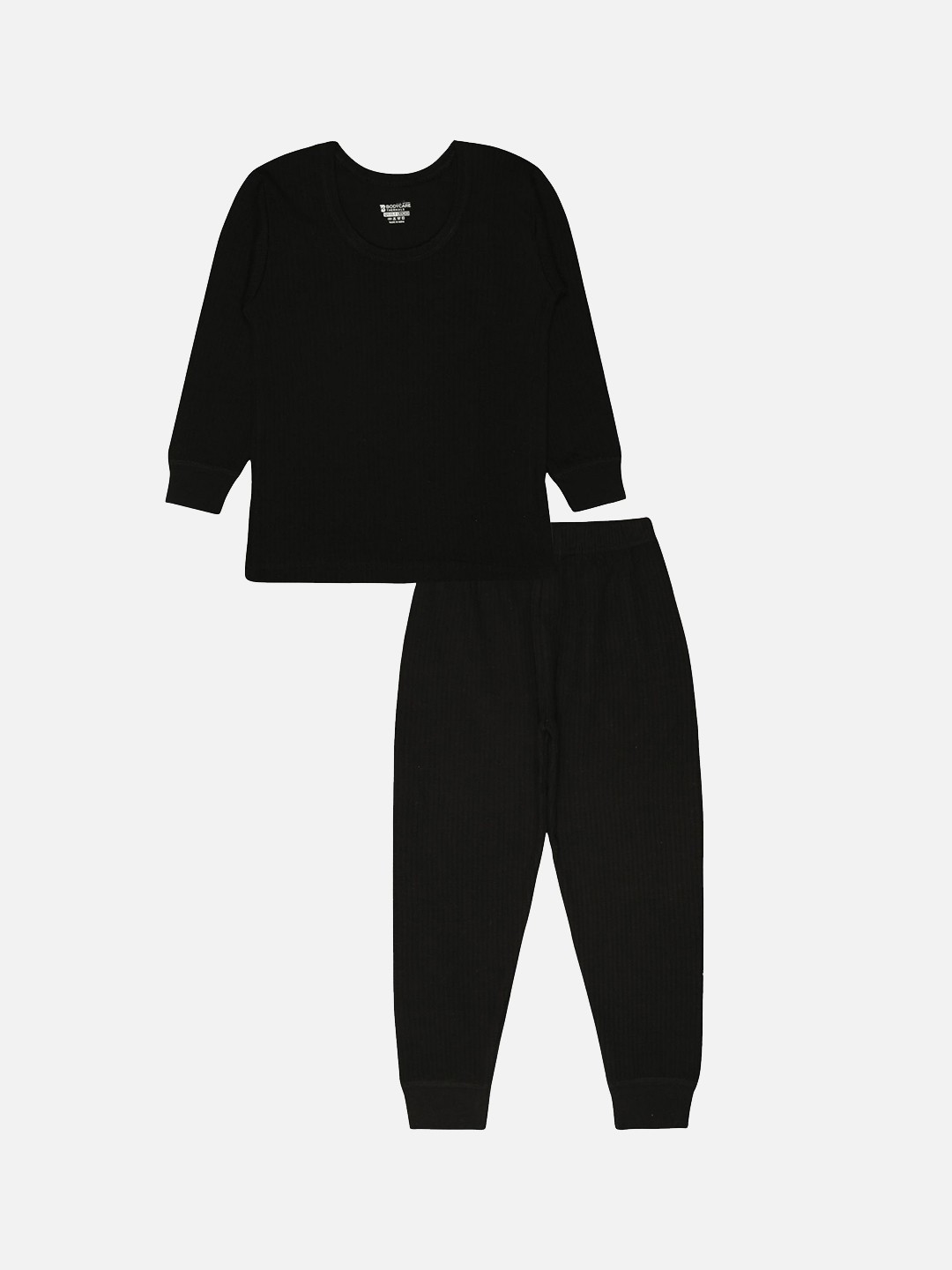 

BODYCARE INSIDER Kids - Unisex Round Neck Long Sleeves Thermal Set, Black