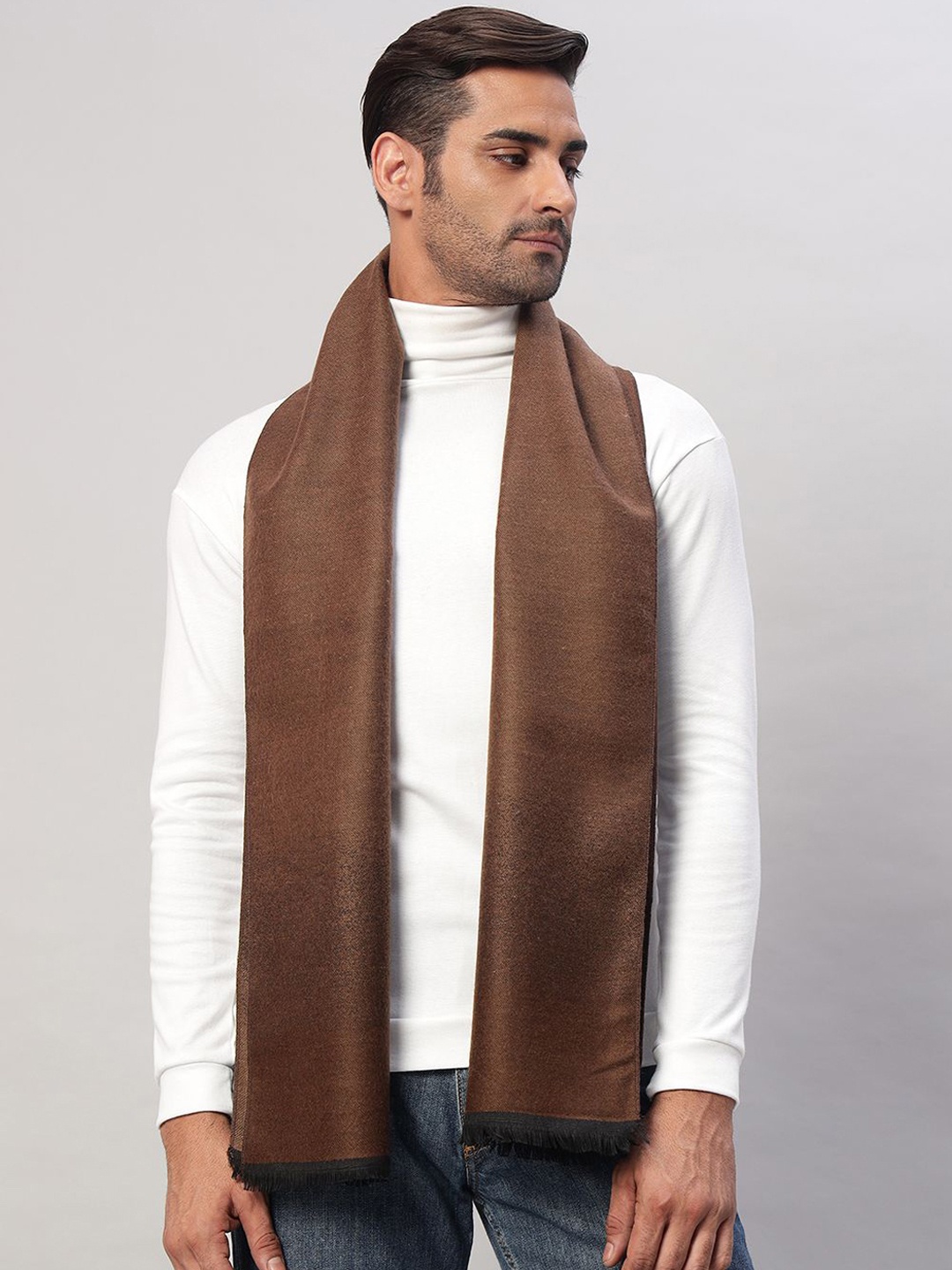 

HANDICRAFT PALACE Men Merino Wool Mufflers, Brown