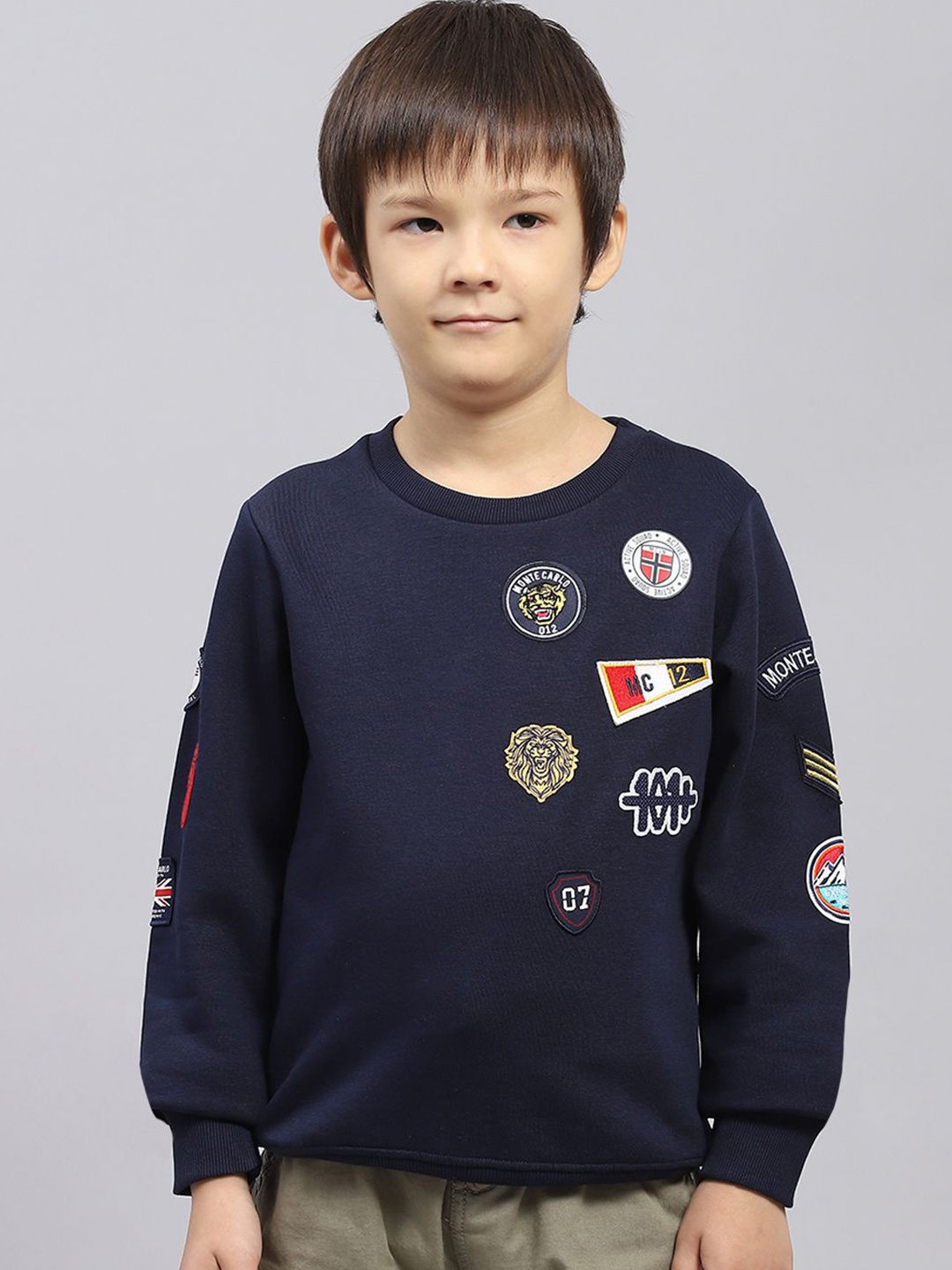 

Monte Carlo Boys Printed Cotton Sweatshirt, Navy blue