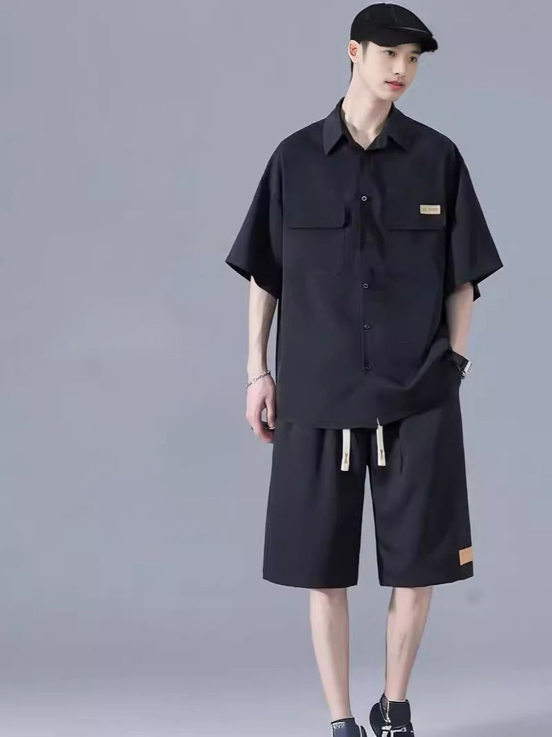 

StyleCast Shirt With Shorts Co -Ords, Black