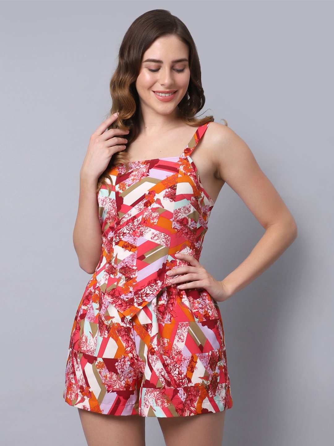 

EROTISSCH Printed Top With Shorts, Orange