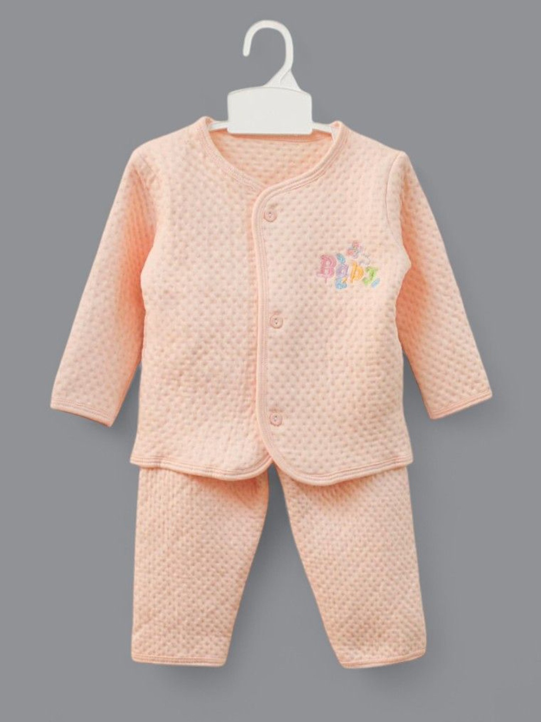 

Born Babies Unisex Kids Pure Cotton Top with Pyjama, Peach